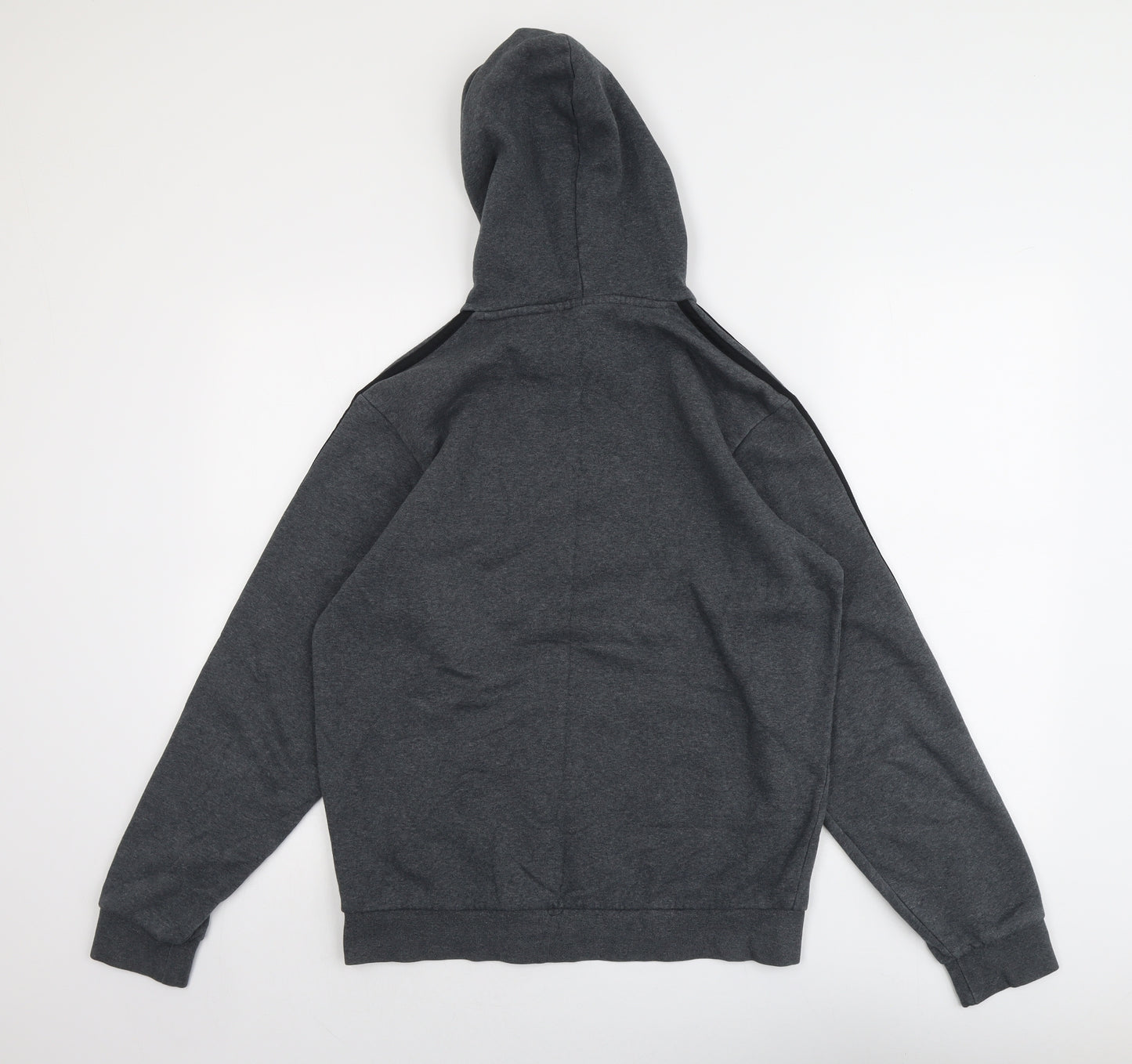 adidas Mens Grey Cotton Pullover Hoodie Size M