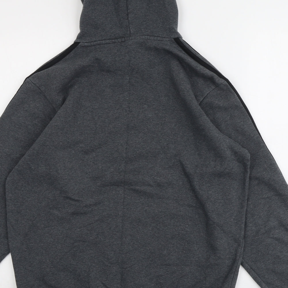 adidas Mens Grey Cotton Pullover Hoodie Size M