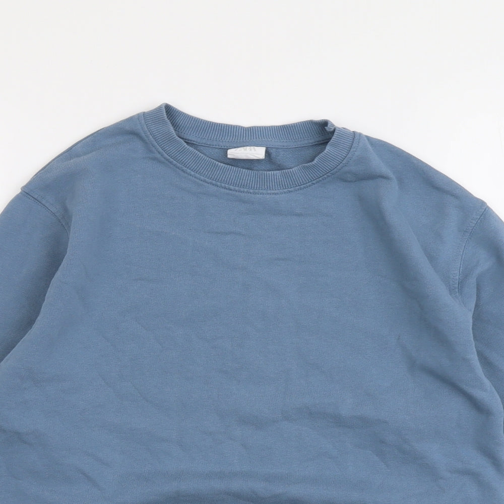 Zara Boys Blue Cotton Pullover Sweatshirt Size 13-14 Years Pullover