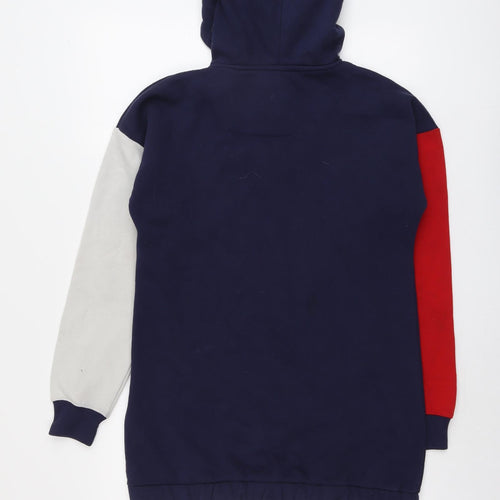 Genetic Apparel Womens Blue Colourblock Cotton Pullover Hoodie Size XS Pullover - Los Angeles California
