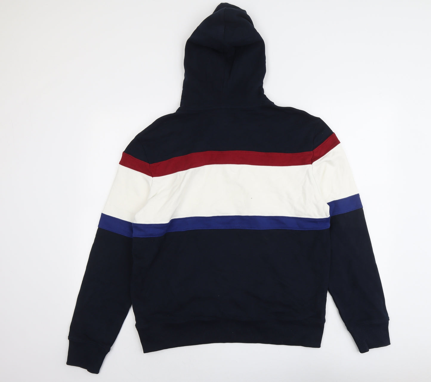 Marks and Spencer Mens Multicoloured Striped Cotton Pullover Hoodie Size M