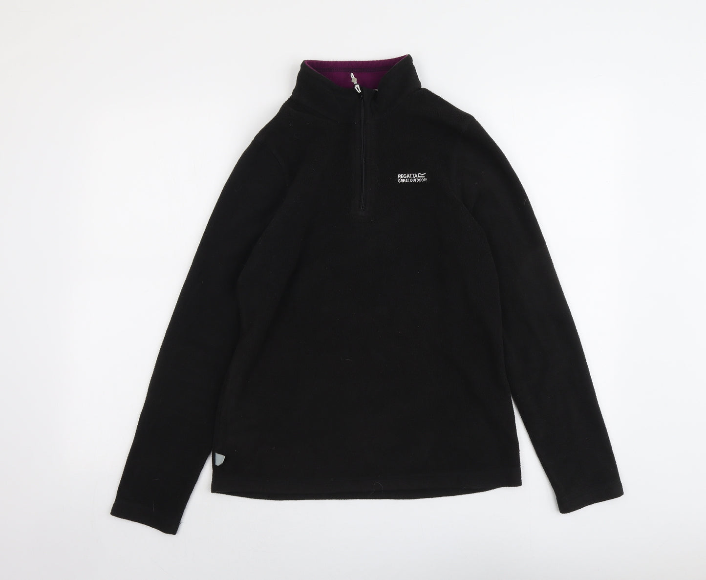 Regatta Womens Black Polyester Pullover Sweatshirt Size 10 Zip