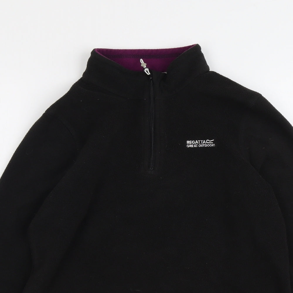 Regatta Womens Black Polyester Pullover Sweatshirt Size 10 Zip