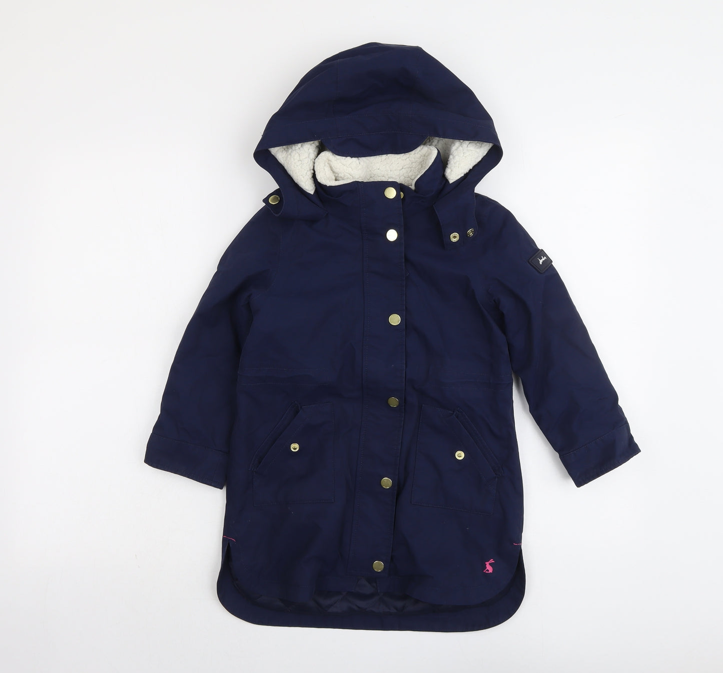 Joules Girls Blue Rain Coat Coat Size 5 Years Zip