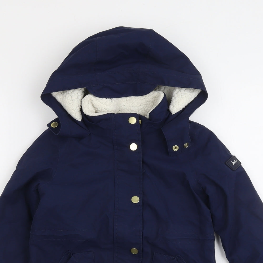 Joules Girls Blue Rain Coat Coat Size 5 Years Zip