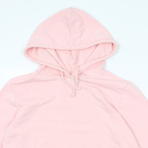 Marks and Spencer Womens Pink Cotton Pullover Hoodie Size 12 Pullover