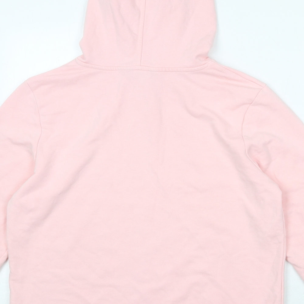 Marks and Spencer Womens Pink Cotton Pullover Hoodie Size 12 Pullover