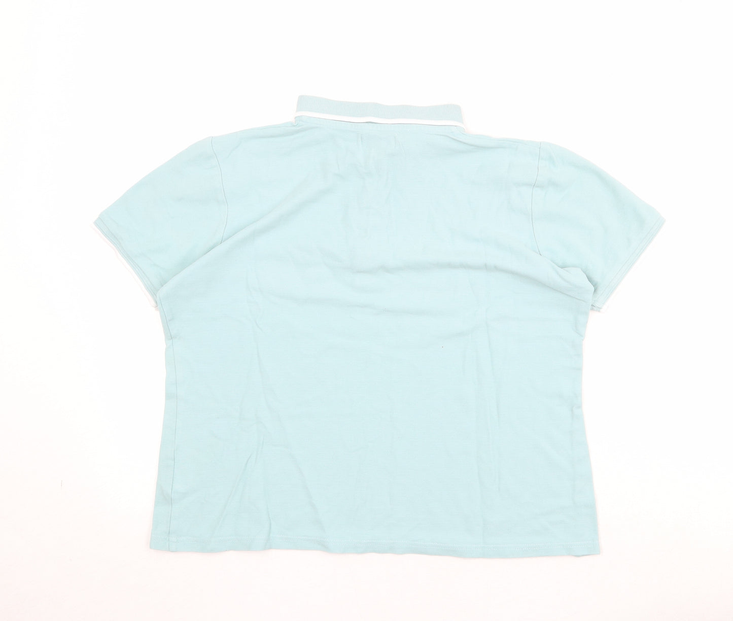 Arista Womens Blue 100% Cotton Basic Polo Size 12 Collared - Size 12/14