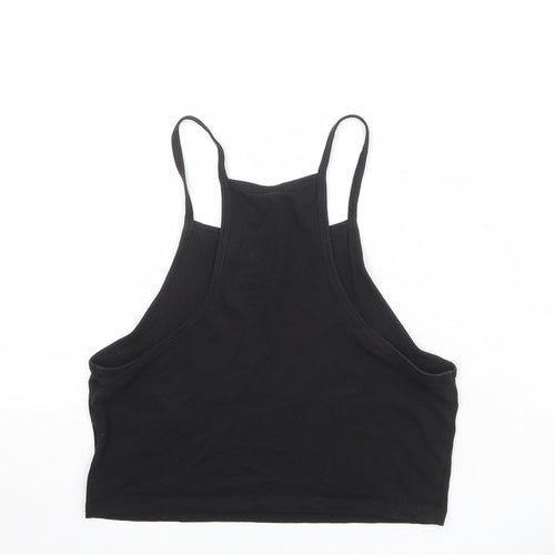 Divided by H&M Womens Black Cotton Cropped Tank Size S Square Neck