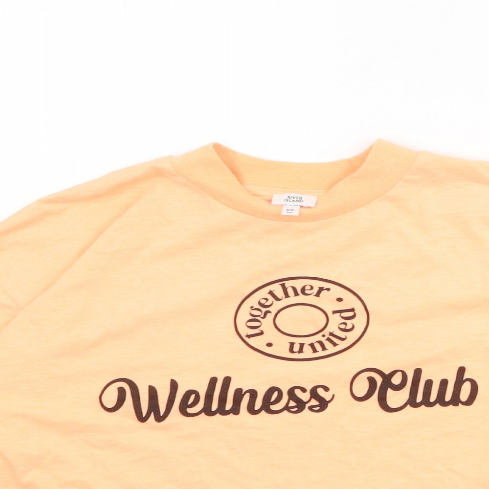 River Island Girls Orange Polyester Pullover Sweatshirt Size 11-12 Years Pullover - Cropped