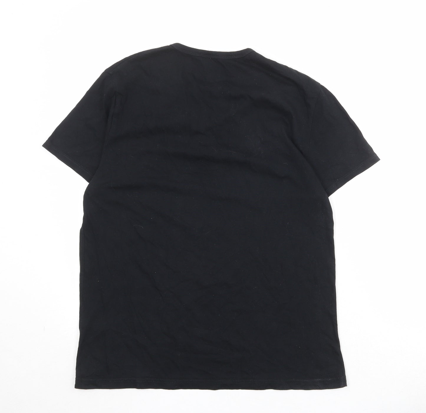 Burton Mens Black Cotton T-Shirt Size L V-Neck