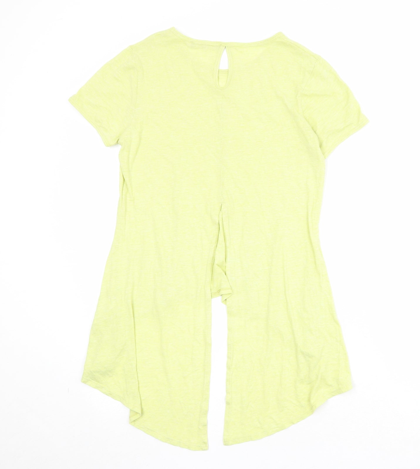 Marks and Spencer Womens Yellow Viscose Basic T-Shirt Size 12 Round Neck