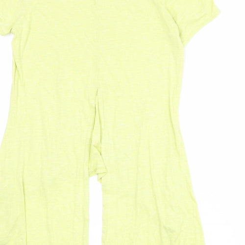 Marks and Spencer Womens Yellow Viscose Basic T-Shirt Size 12 Round Neck