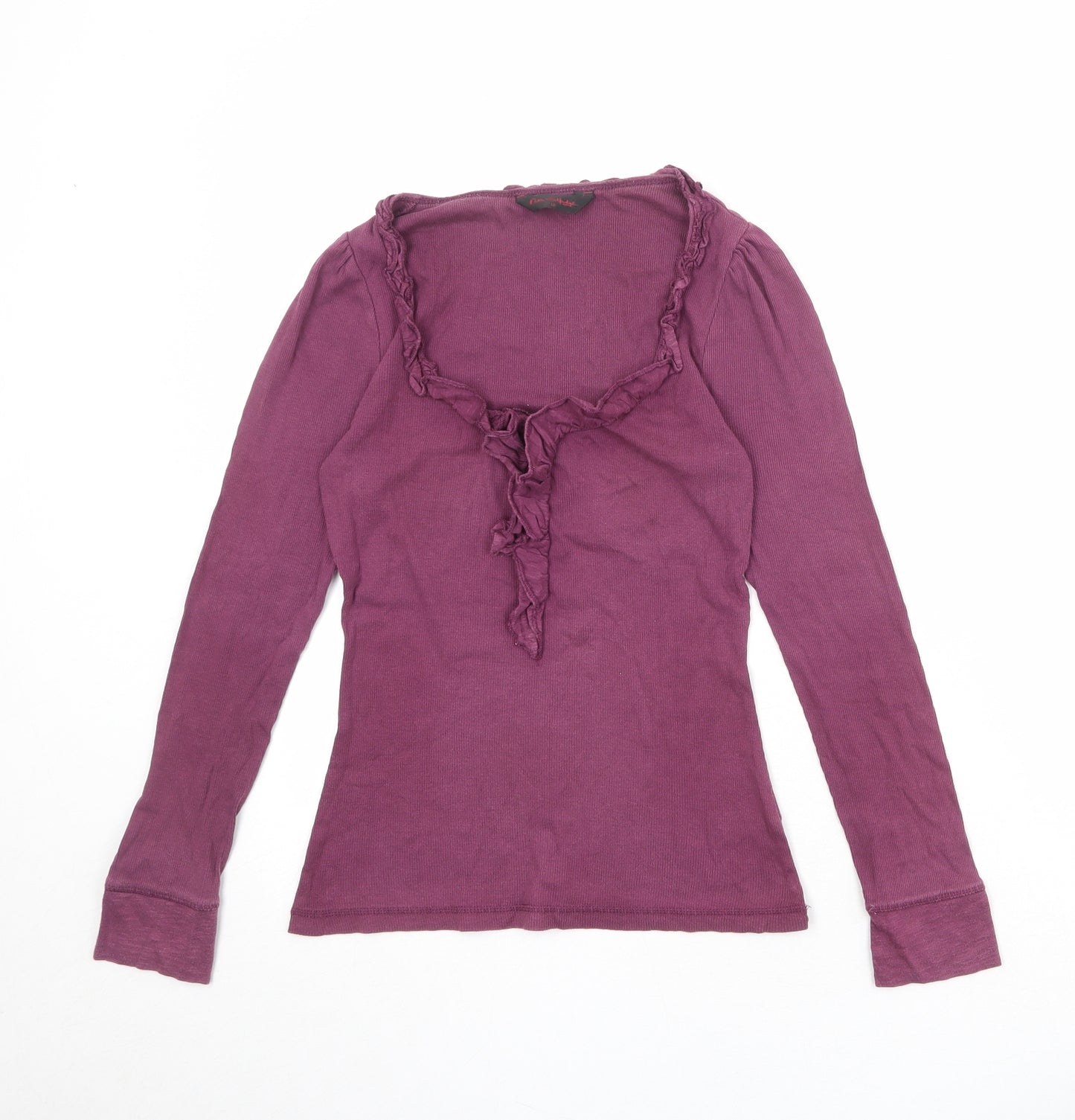 Miss Selfridge Womens Purple 100% Cotton Basic T-Shirt Size 12 Round Neck