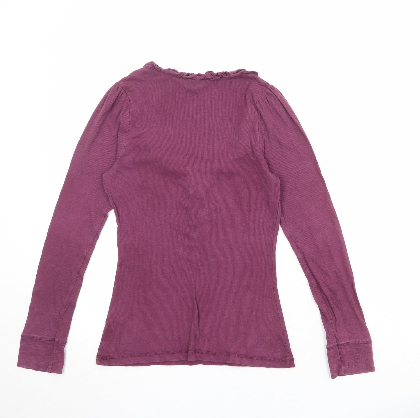 Miss Selfridge Womens Purple 100% Cotton Basic T-Shirt Size 12 Round Neck