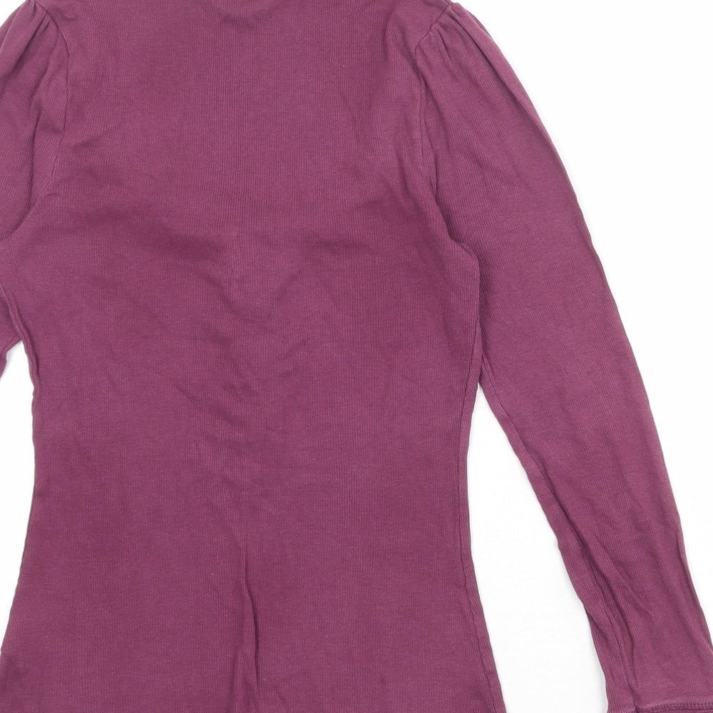 Miss Selfridge Womens Purple 100% Cotton Basic T-Shirt Size 12 Round Neck