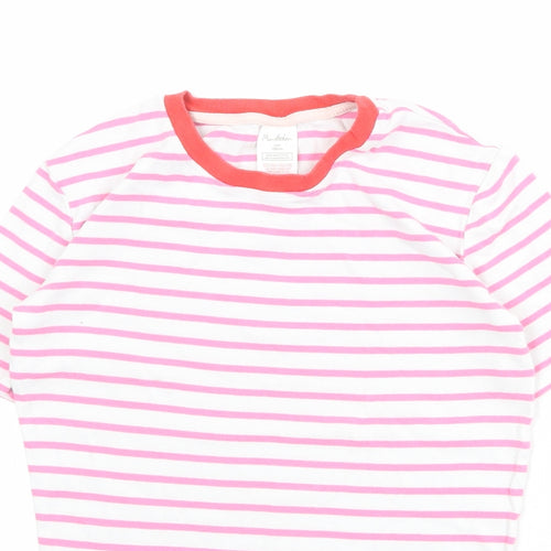 Mini Boden Girls Pink Striped Cotton Basic T-Shirt Size 13 Years Round Neck Pullover