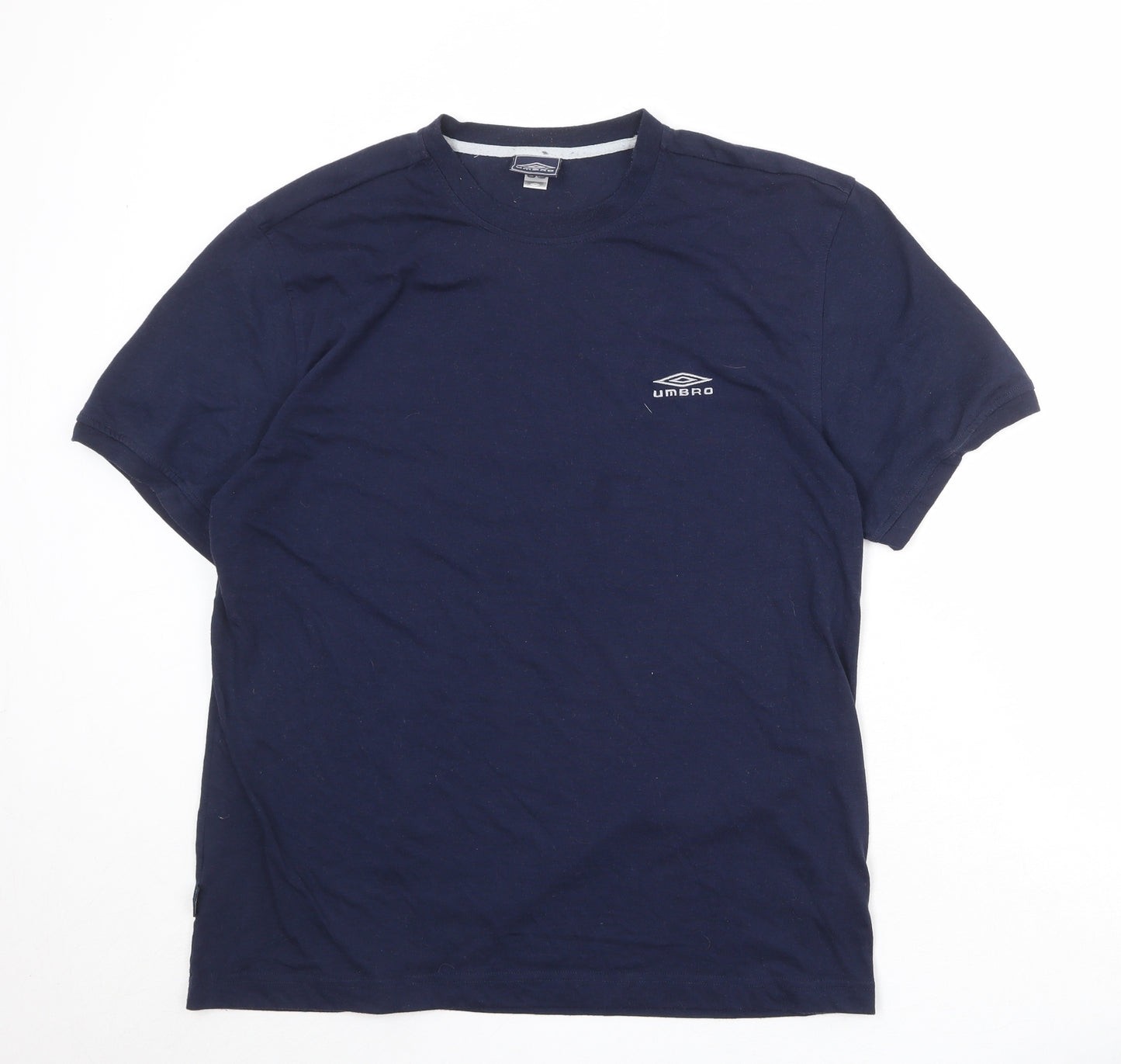 Umbro Mens Blue Polyester T-Shirt Size L Round Neck