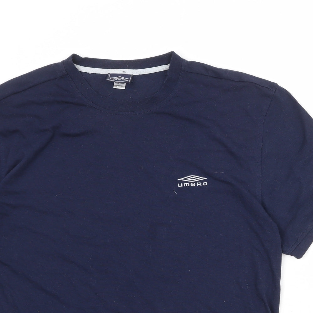 Umbro Mens Blue Polyester T-Shirt Size L Round Neck