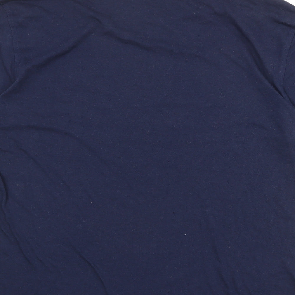 Umbro Mens Blue Polyester T-Shirt Size L Round Neck