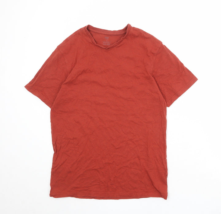 Marks and Spencer Mens Red Cotton T-Shirt Size S Round Neck