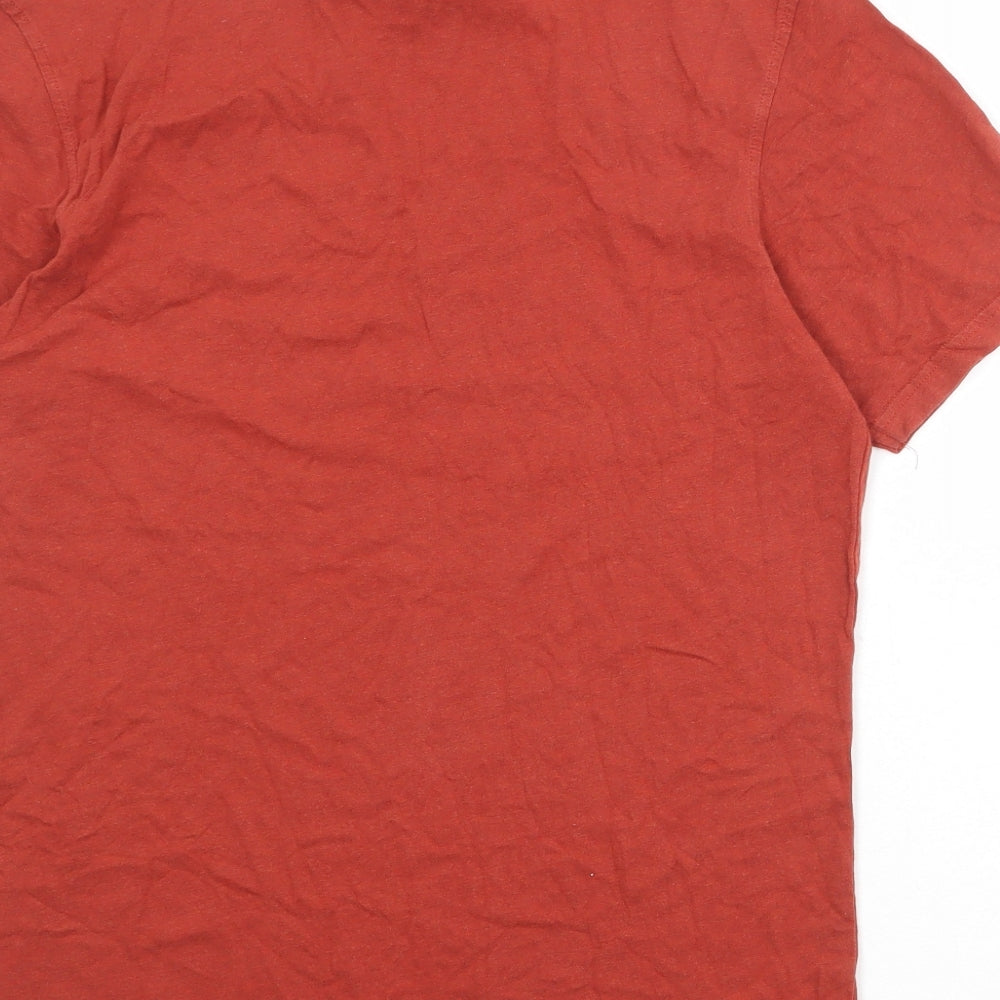 Marks and Spencer Mens Red Cotton T-Shirt Size S Round Neck