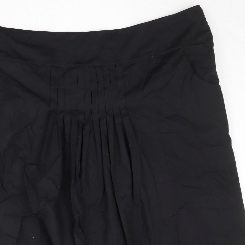 Monsoon Womens Black Cotton Swing Skirt Size 20 Zip