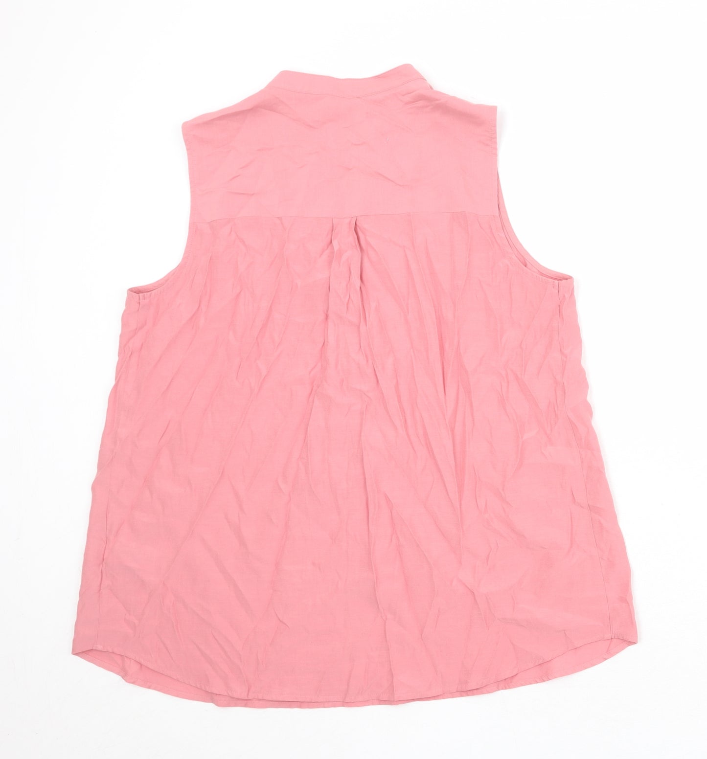 Marks and Spencer Womens Pink Viscose Basic Blouse Size 16 V-Neck