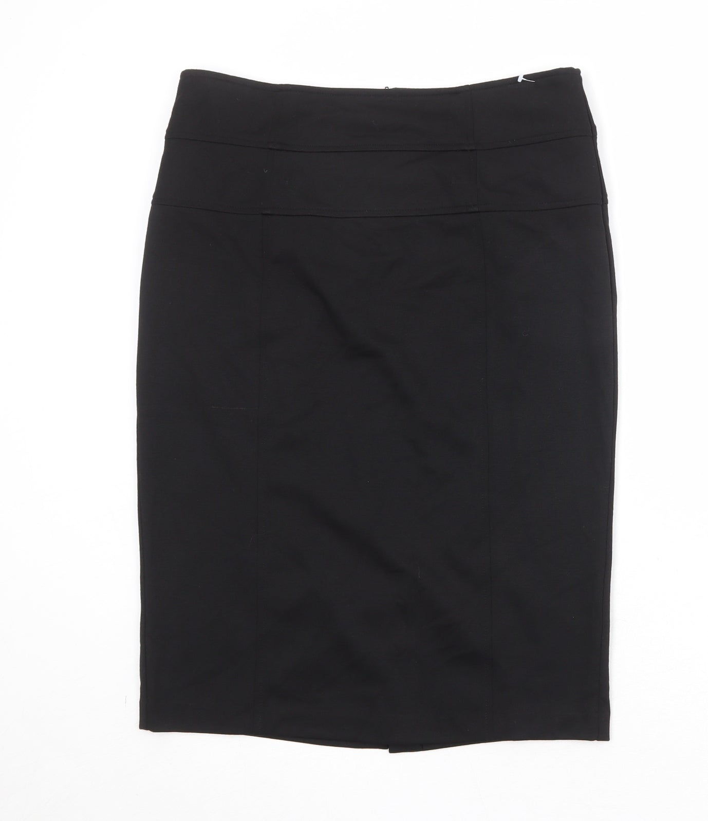 David Emanuel Womens Black Polyester Straight & Pencil Skirt Size 12 Zip