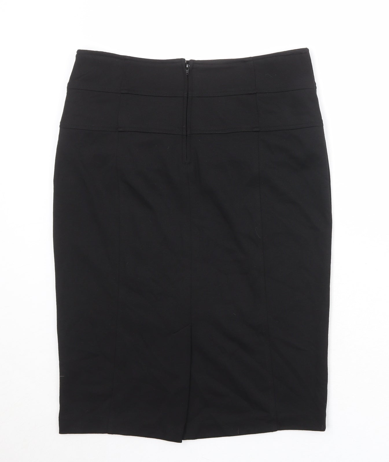 David Emanuel Womens Black Polyester Straight & Pencil Skirt Size 12 Zip