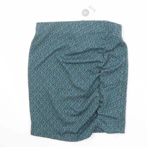 COTTON CLUB Womens Green Geometric Polyester Bandage Skirt Size M