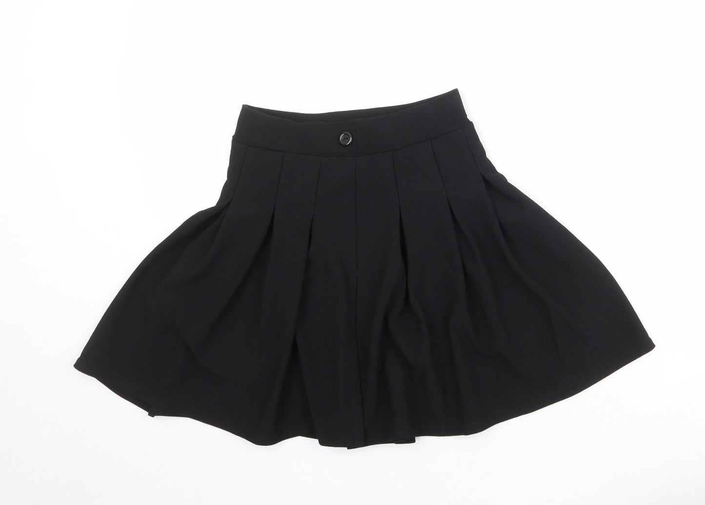 PRETTYLITTLETHING Womens Black Polyester Pleated Skirt Size 8