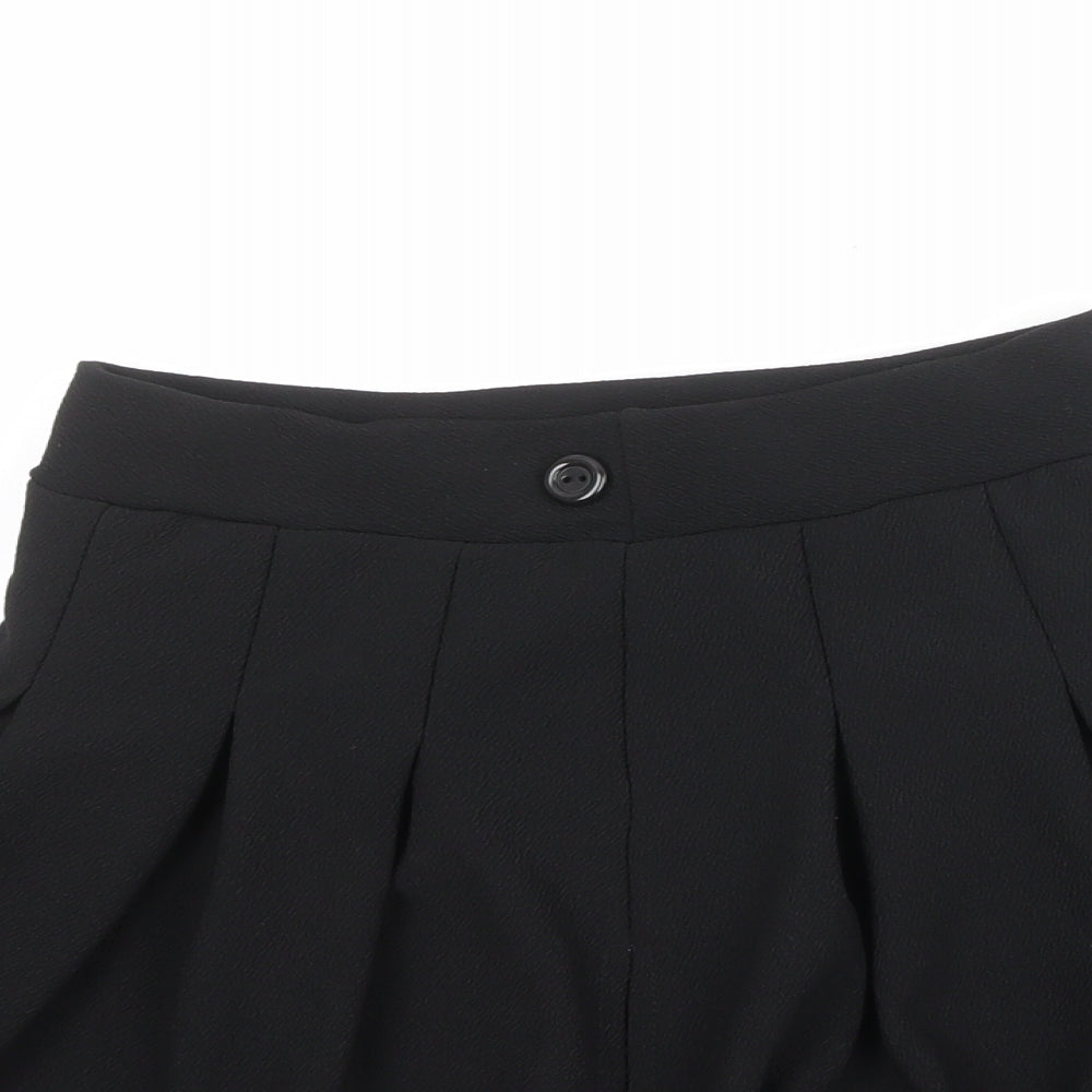 PRETTYLITTLETHING Womens Black Polyester Pleated Skirt Size 8