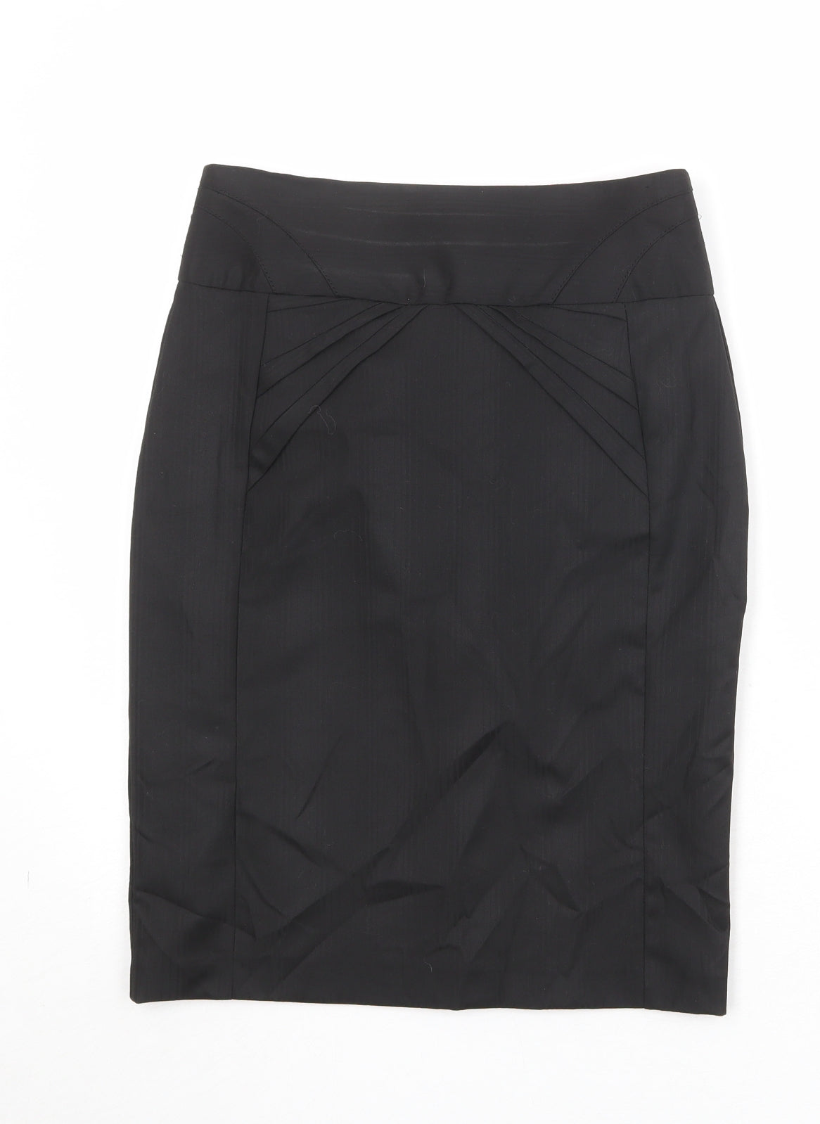 NEXT Womens Black Polyester Straight & Pencil Skirt Size 8 Zip