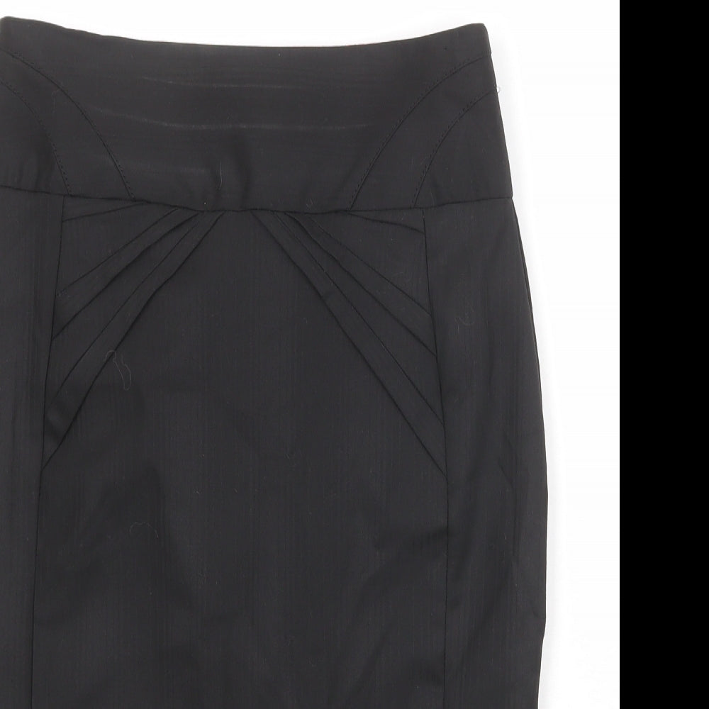 NEXT Womens Black Polyester Straight & Pencil Skirt Size 8 Zip