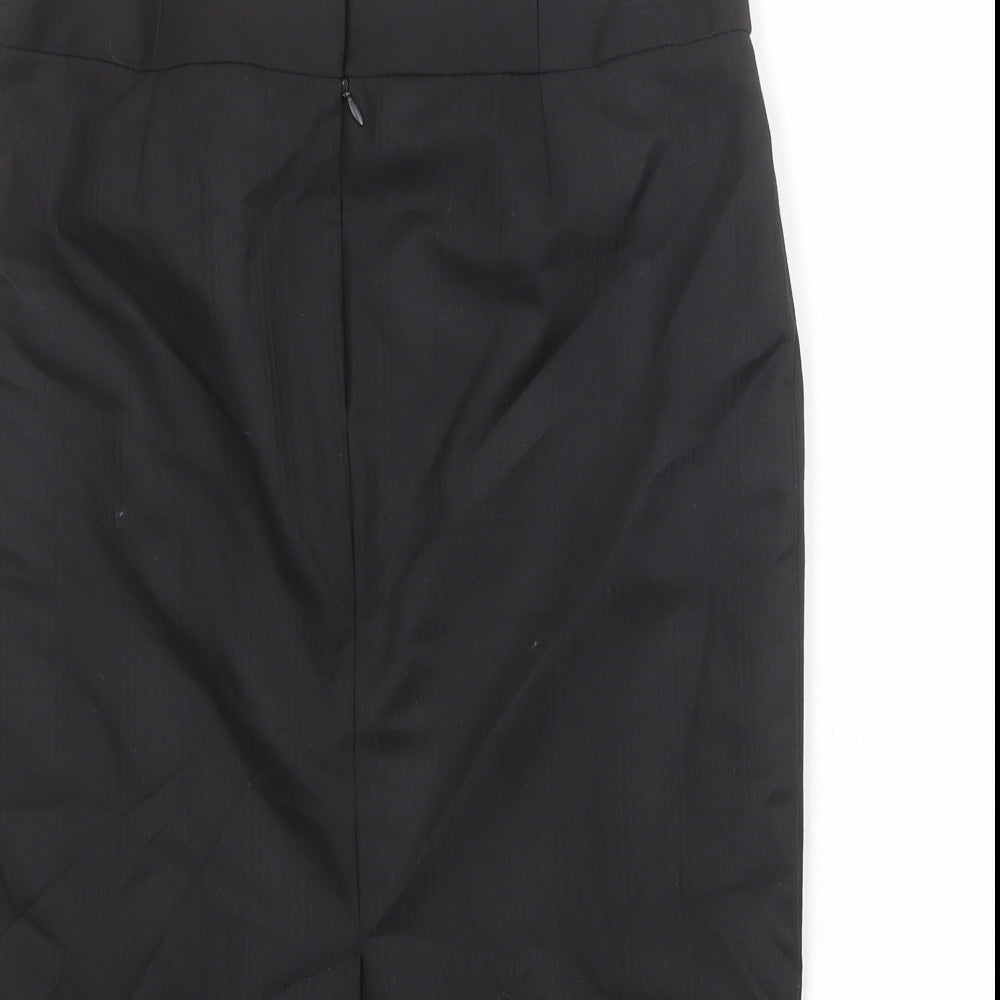 NEXT Womens Black Polyester Straight & Pencil Skirt Size 8 Zip