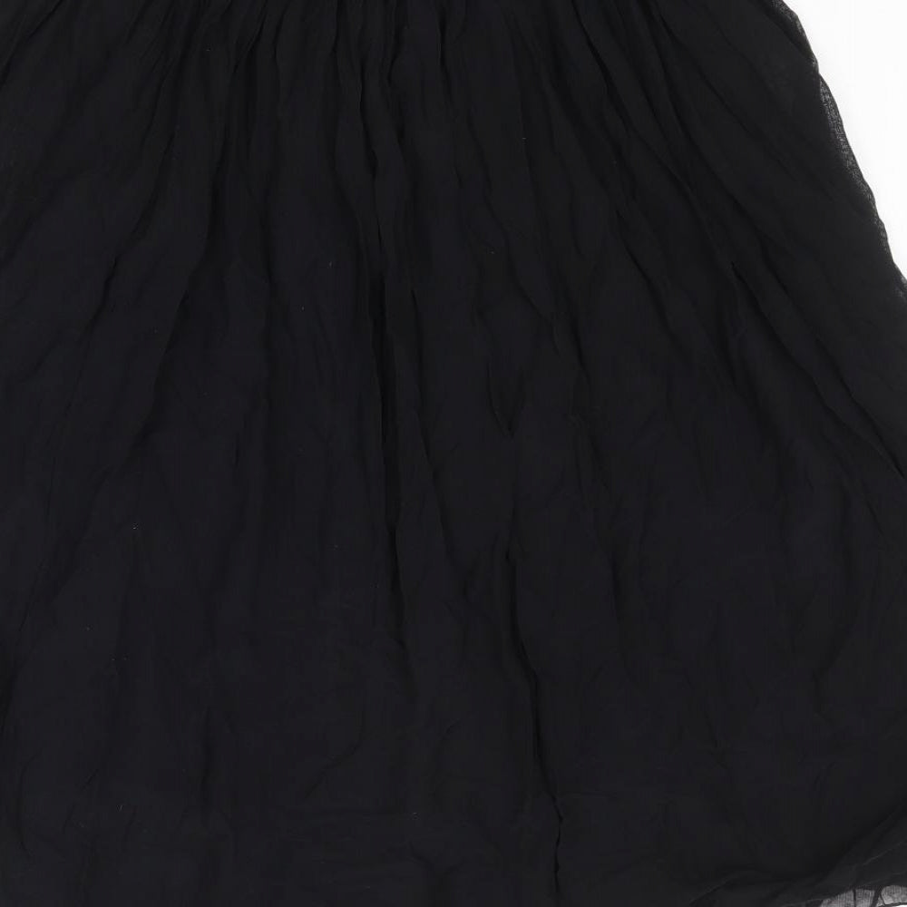 Boohoo Womens Black Polyester Peasant Skirt Size 12