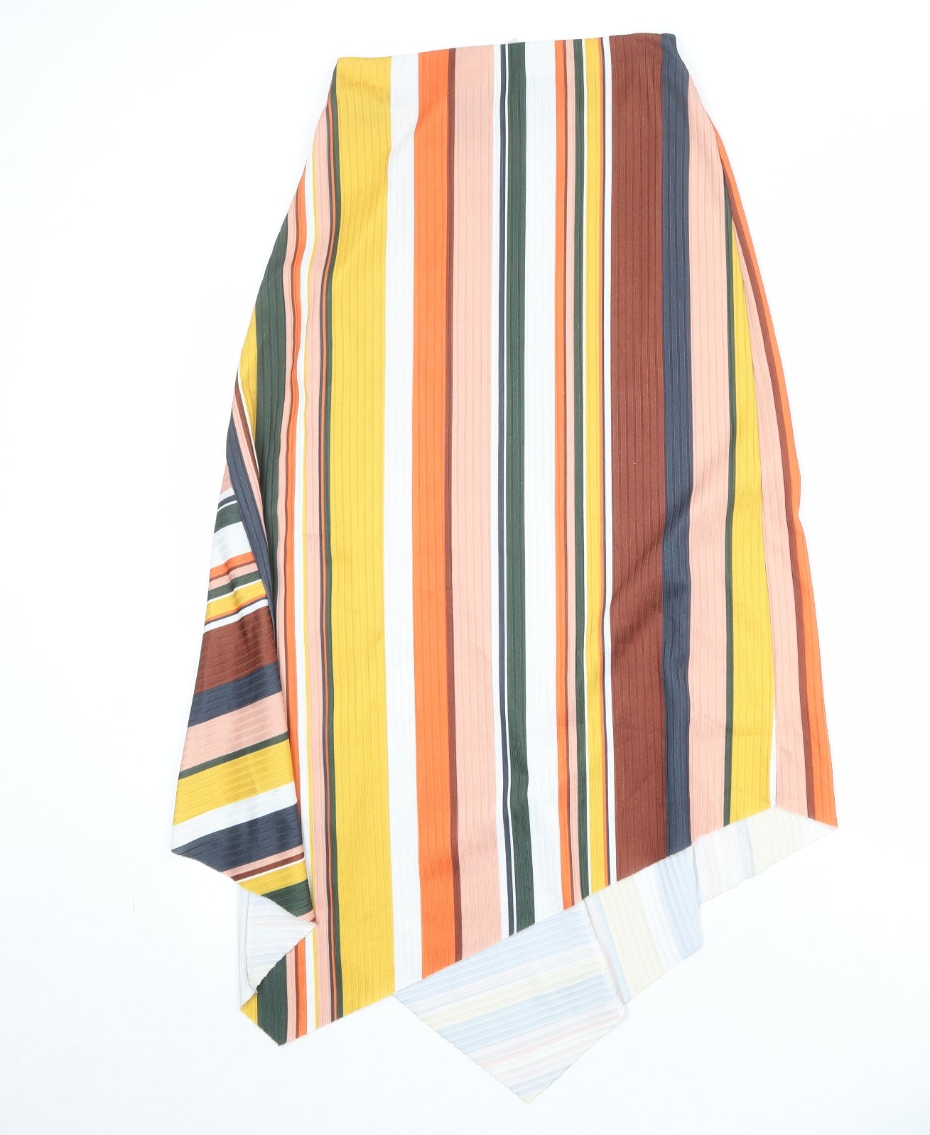 Zara Womens Multicoloured Striped Polyester Swing Skirt Size S