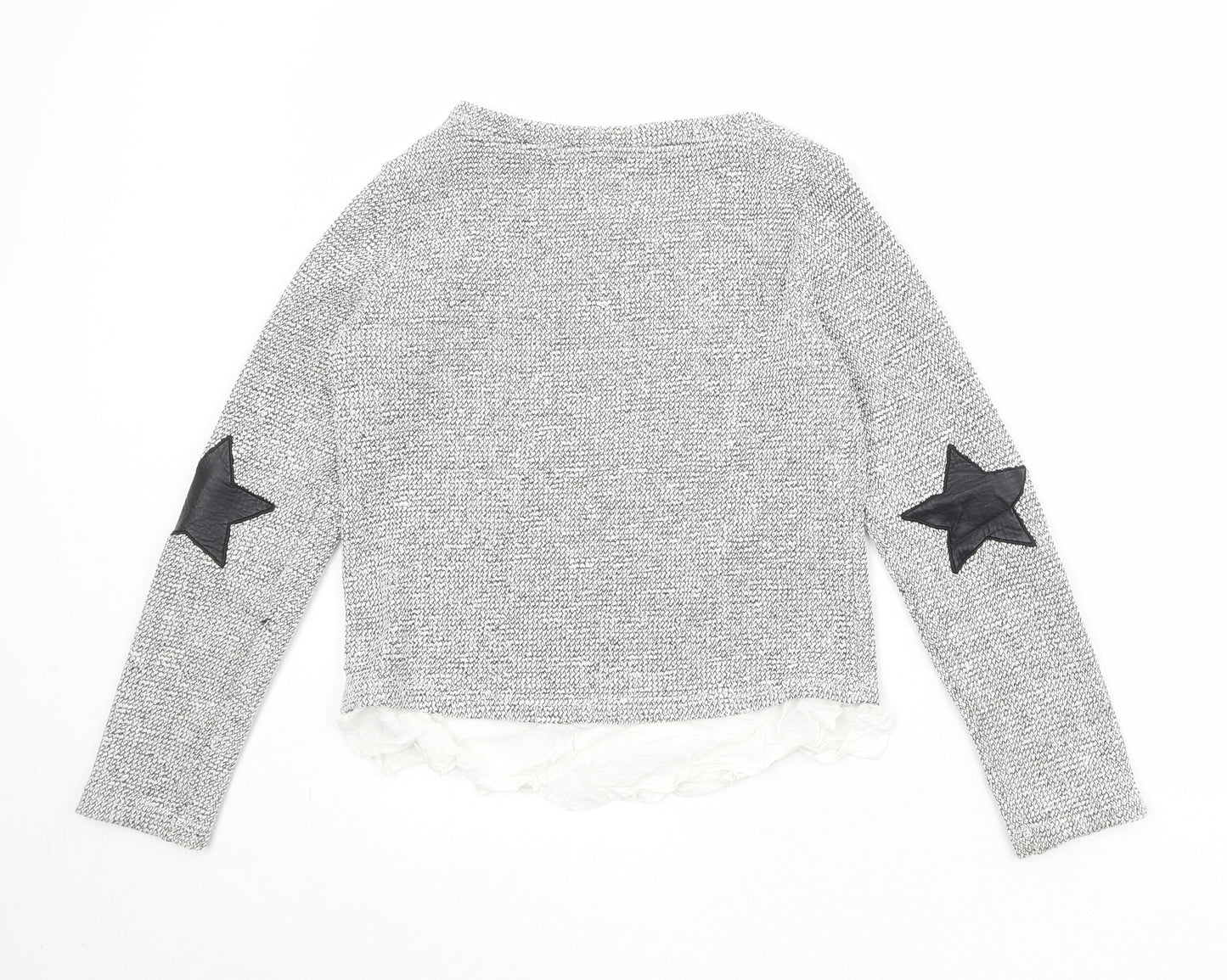 Bershka Womens Grey Boat Neck Acrylic Pullover Jumper Size M