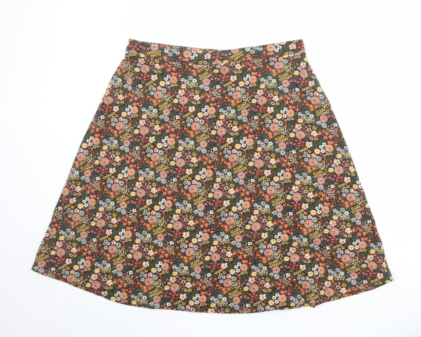 Seasalt Womens Multicoloured Geometric Cotton Swing Skirt Size 16