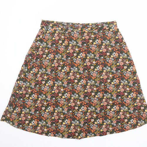 Seasalt Womens Multicoloured Geometric Cotton Swing Skirt Size 16