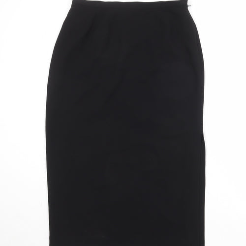Anne Brooks Womens Black Polyester A-Line Skirt Size 14 Zip