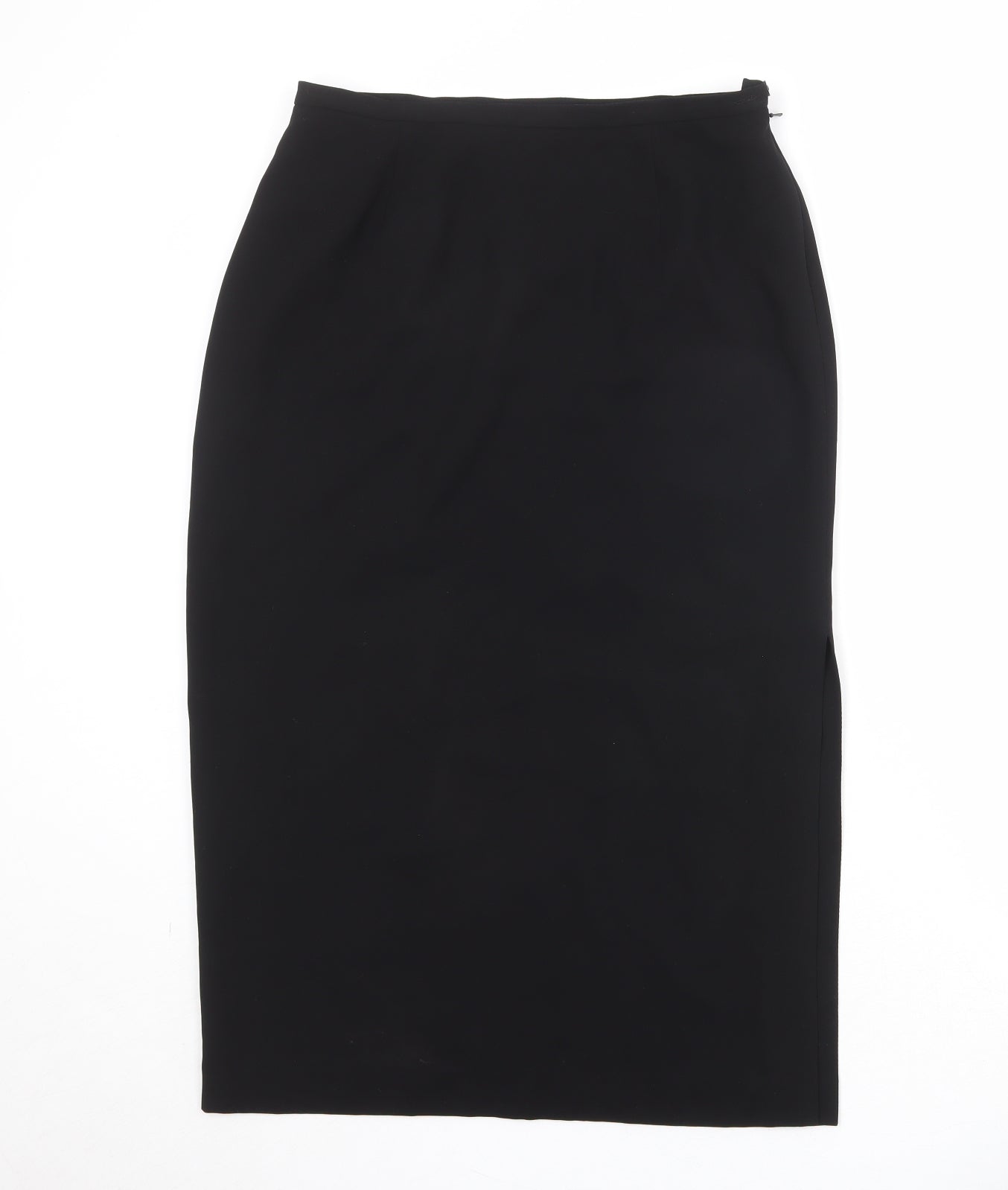 Anne Brooks Womens Black Polyester A-Line Skirt Size 14 Zip