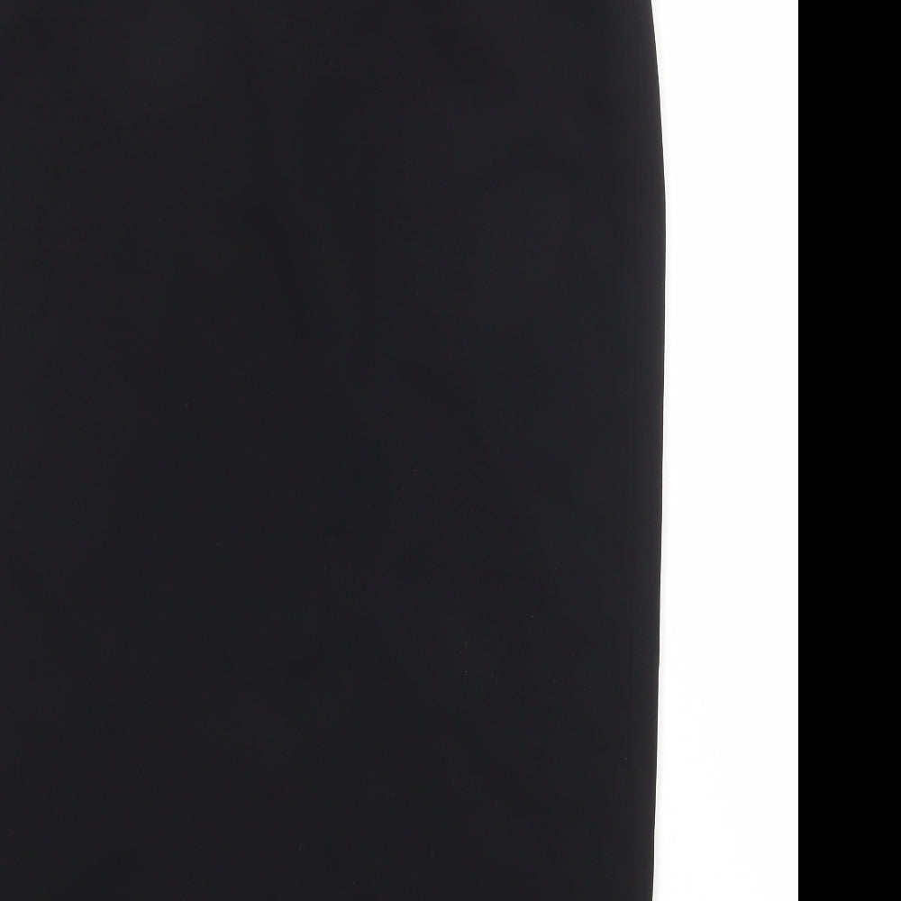 Anne Brooks Womens Black Polyester A-Line Skirt Size 14 Zip