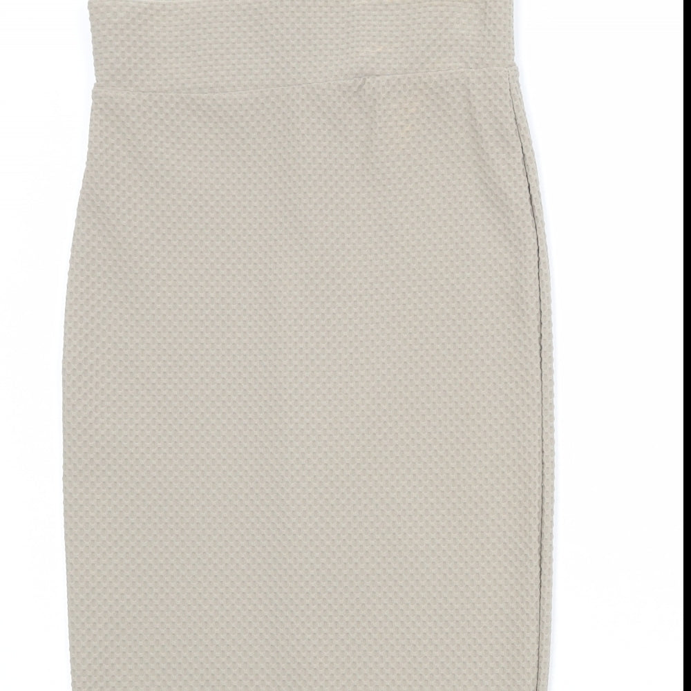 River Island Womens Beige Polyester Straight & Pencil Skirt Size 8