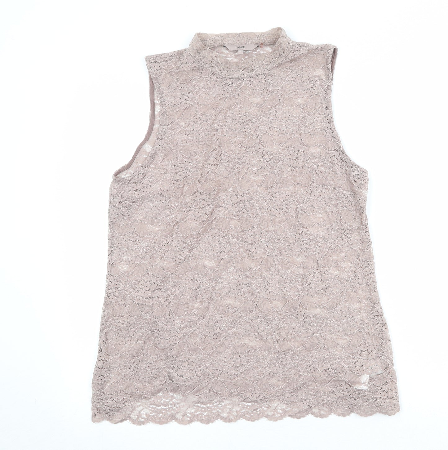 NEXT Womens Pink Nylon Basic Tank Size 18 Mock Neck