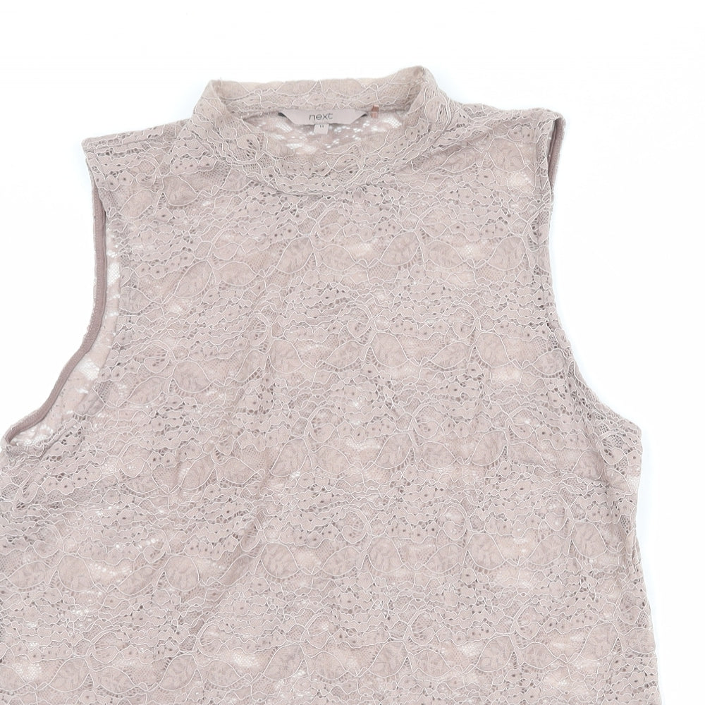 NEXT Womens Pink Nylon Basic Tank Size 18 Mock Neck