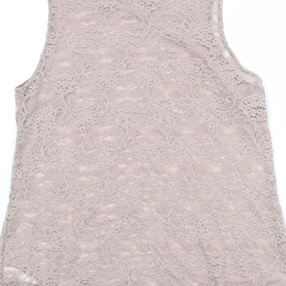 NEXT Womens Pink Nylon Basic Tank Size 18 Mock Neck