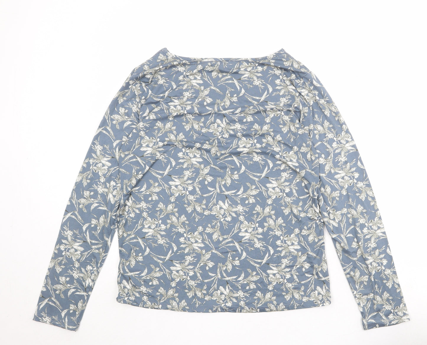 Mis/ Womens Blue Geometric Polyester Basic Blouse Size 14 V-Neck - Lace Details