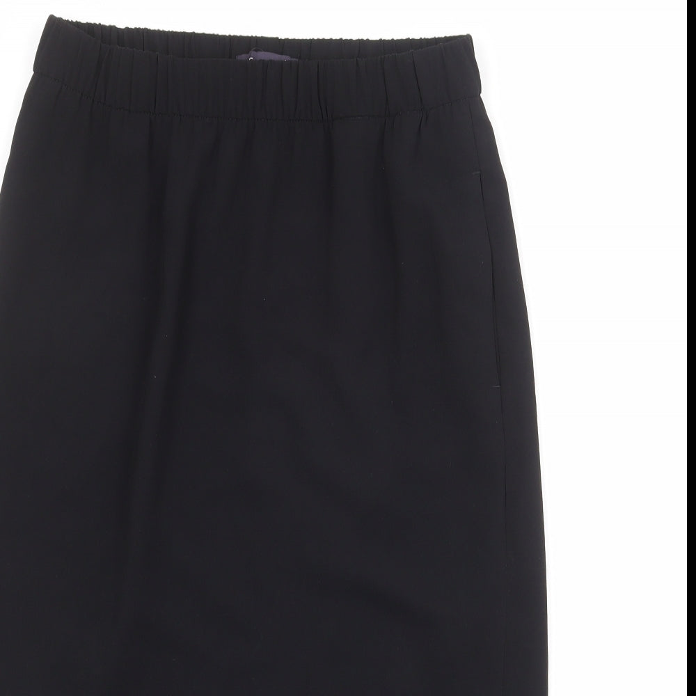 Marks and Spencer Womens Black Polyester A-Line Skirt Size 10